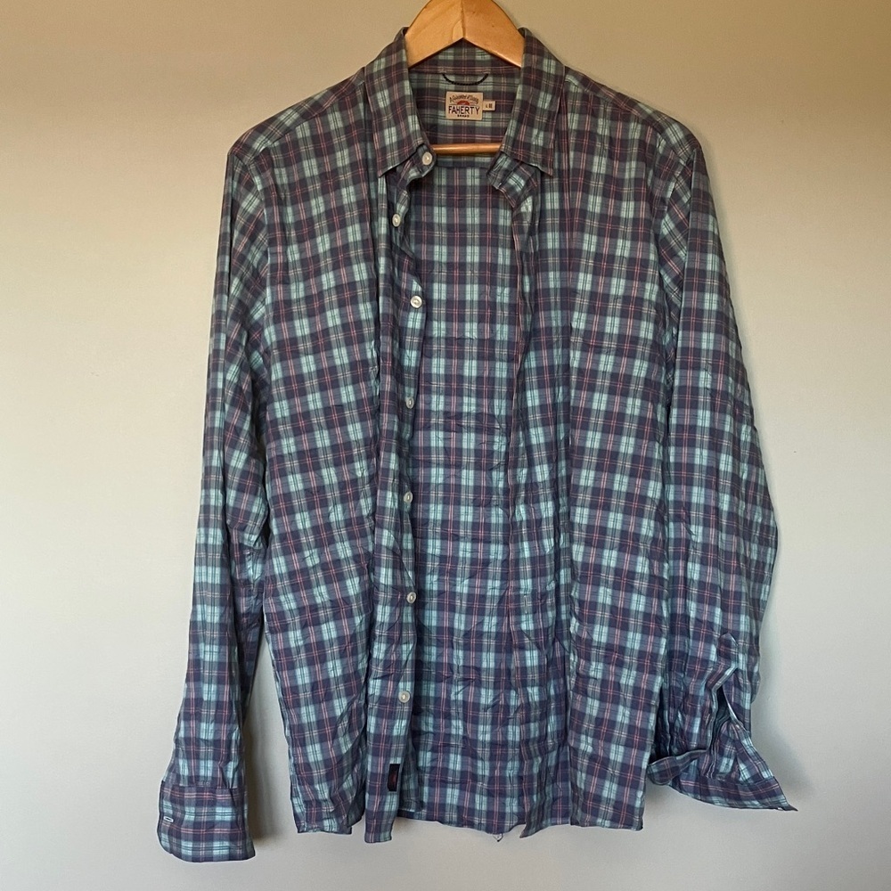 Faherty Plaid Button-Up Shirt